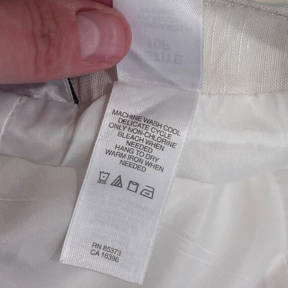 Emma James Linen Pants 10P Baggy Lined Trouser Eyelet Grandma Classic Nautical - Picture 12 of 13